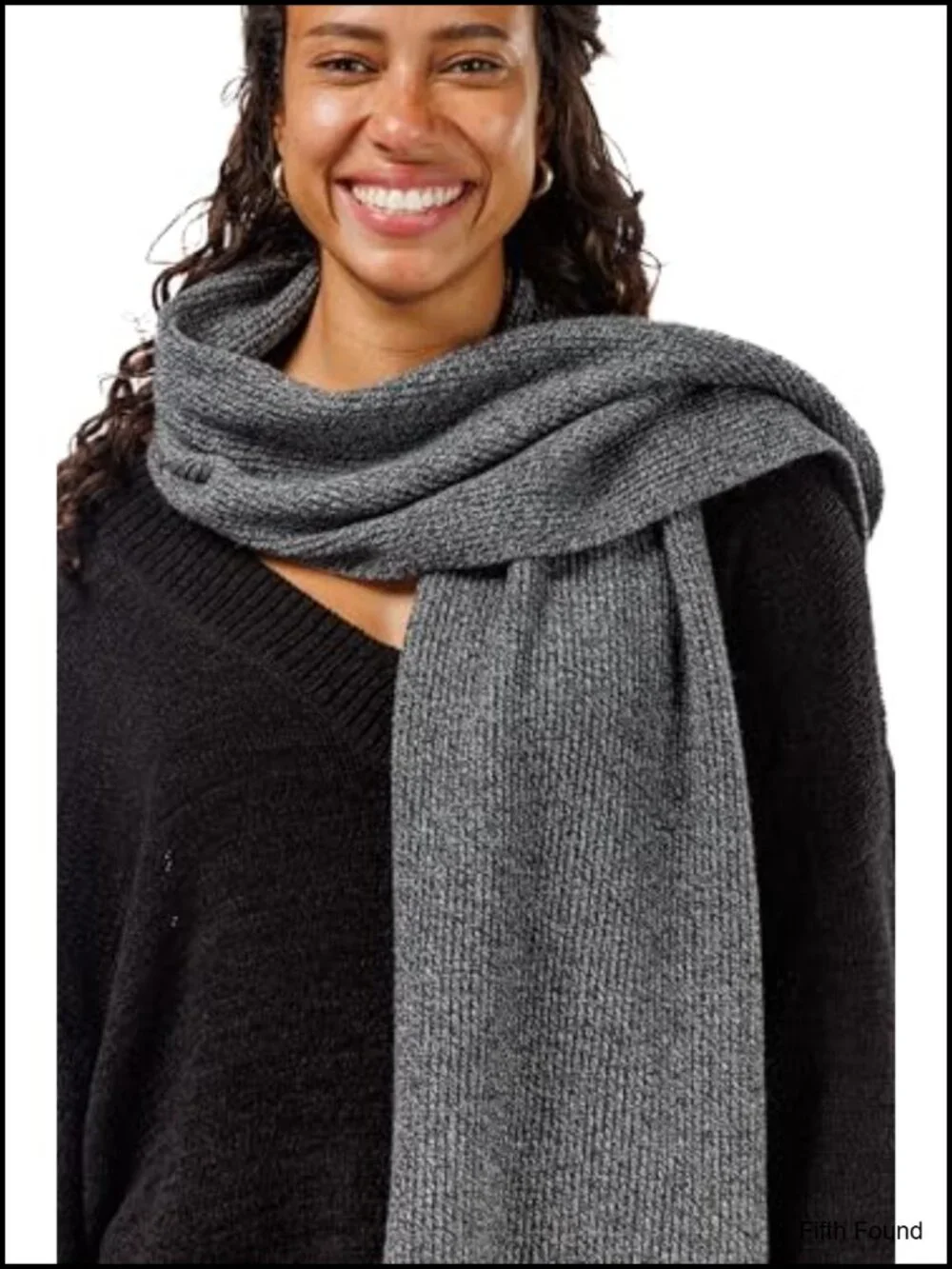 100% Cashmere Ribbed Knit Winter Scarf Cold Weather Wrap